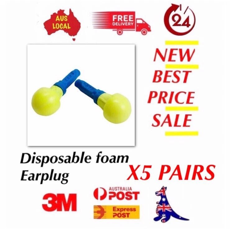 3M E-A-R Push-Ins earplugs — 5 pairs