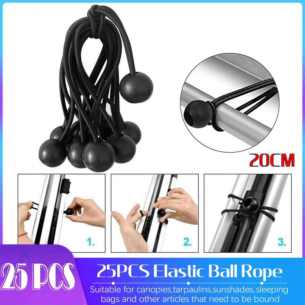 Ball bungee tarp tie-down cords — 25 pack