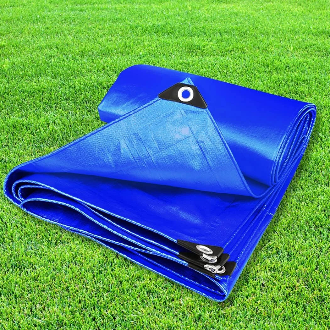 Blue 200gsm tarp, 3.65 × 7.3m