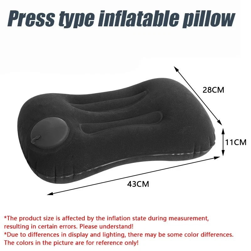 Inflatable camping travel pillow
