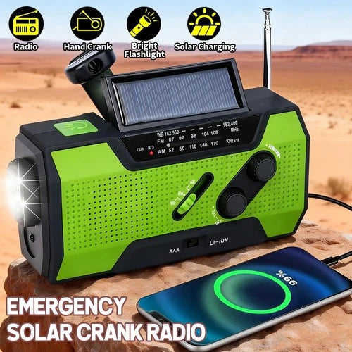 green solar/crank emergency radio