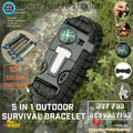 Paracord survival bracelet with whistle/firestarter