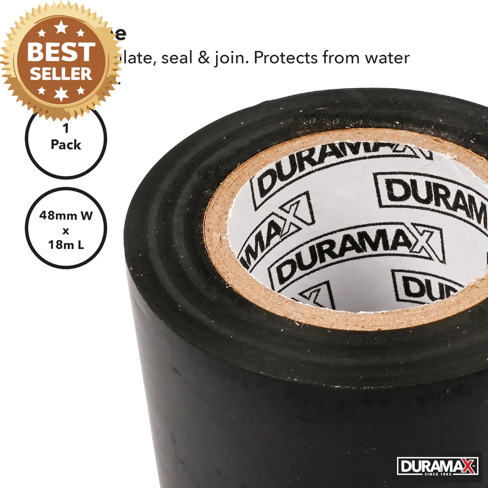 Black duct tape — 48mm × 18m, 2 rolls — image 4