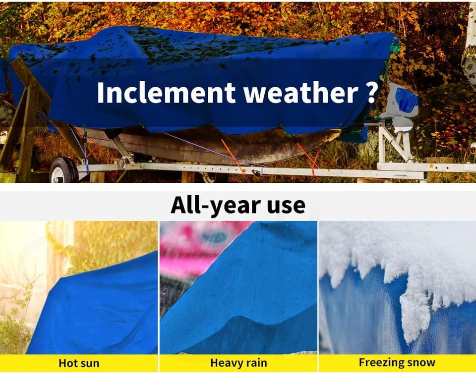 Blue 200gsm tarp, 3.65 × 7.3m — additional product view 2