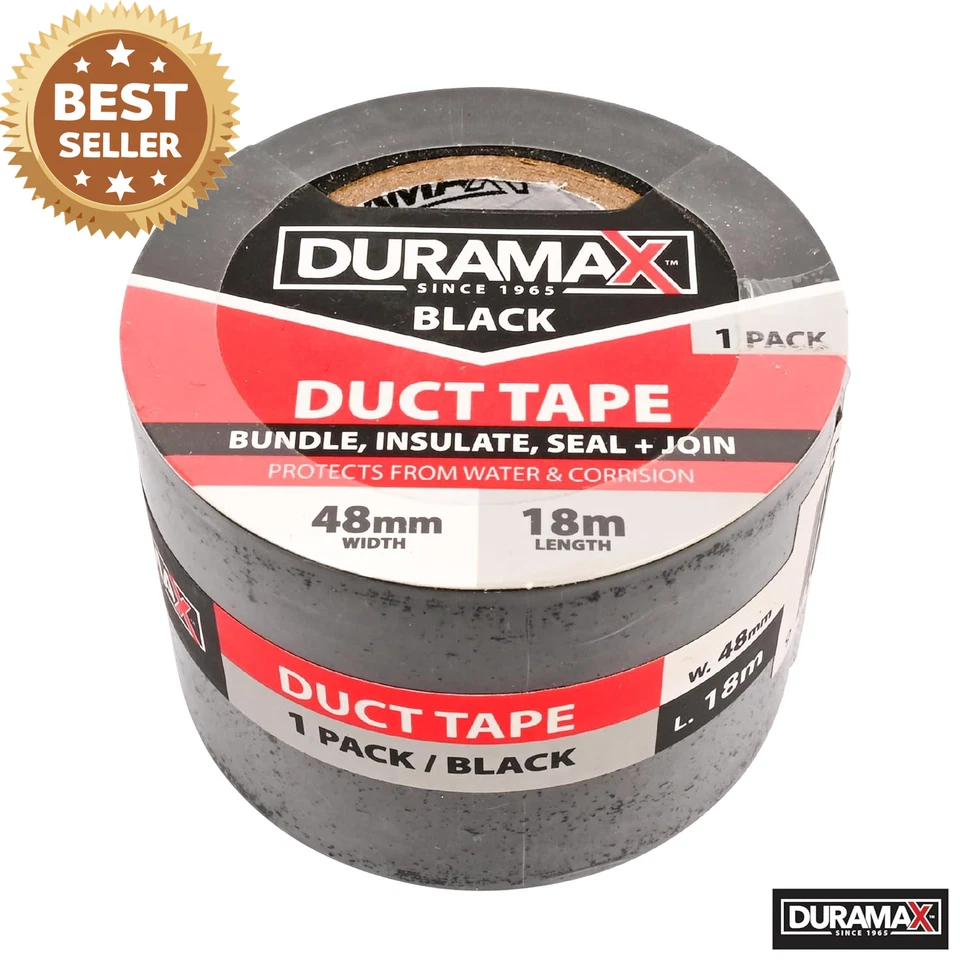 Black duct tape — 48mm × 18m, 2 rolls — image 2