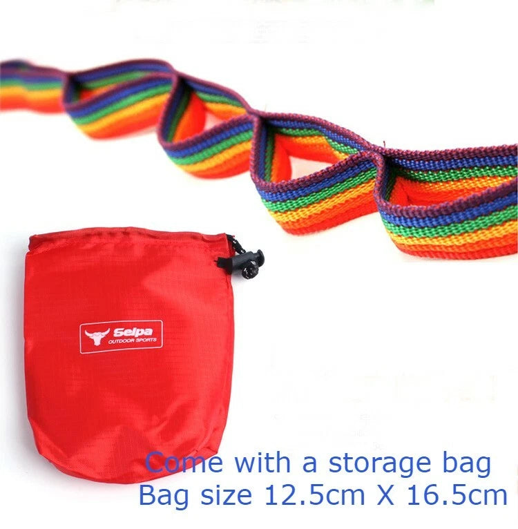 Camping hanging organiser strap — rainbow, 187cm