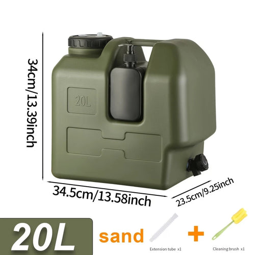 20L water container with tap — green