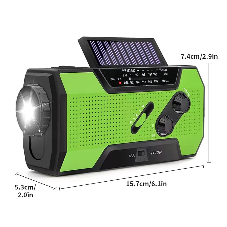 green solar/crank emergency radio — additional product view 3