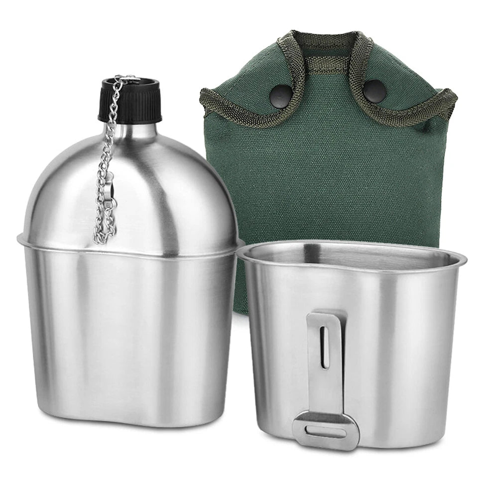Aluminium 0.9L canteen and cup with cover — additional product view 2
