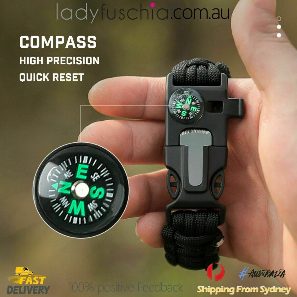 Paracord survival bracelet with whistle/firestarter — additional product view 2