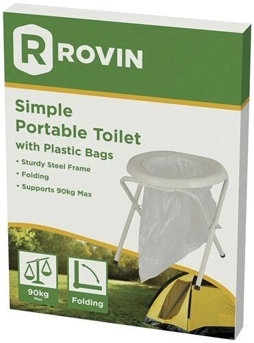 Rovin folding camping toilet with bags — view 2