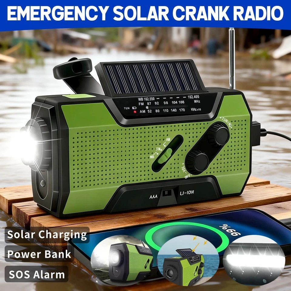 green solar/crank emergency radio — additional product view 2