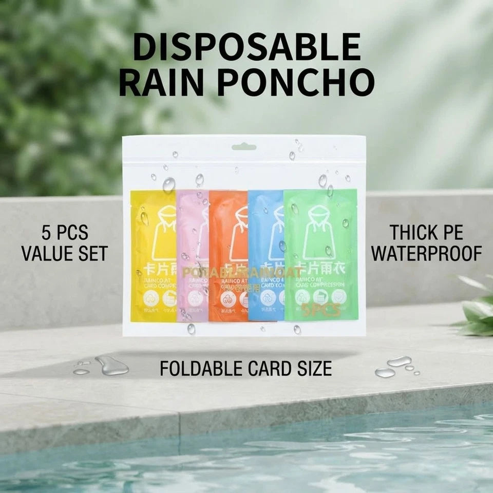 Disposable emergency rain ponchos, 5-pack — additional product view 2